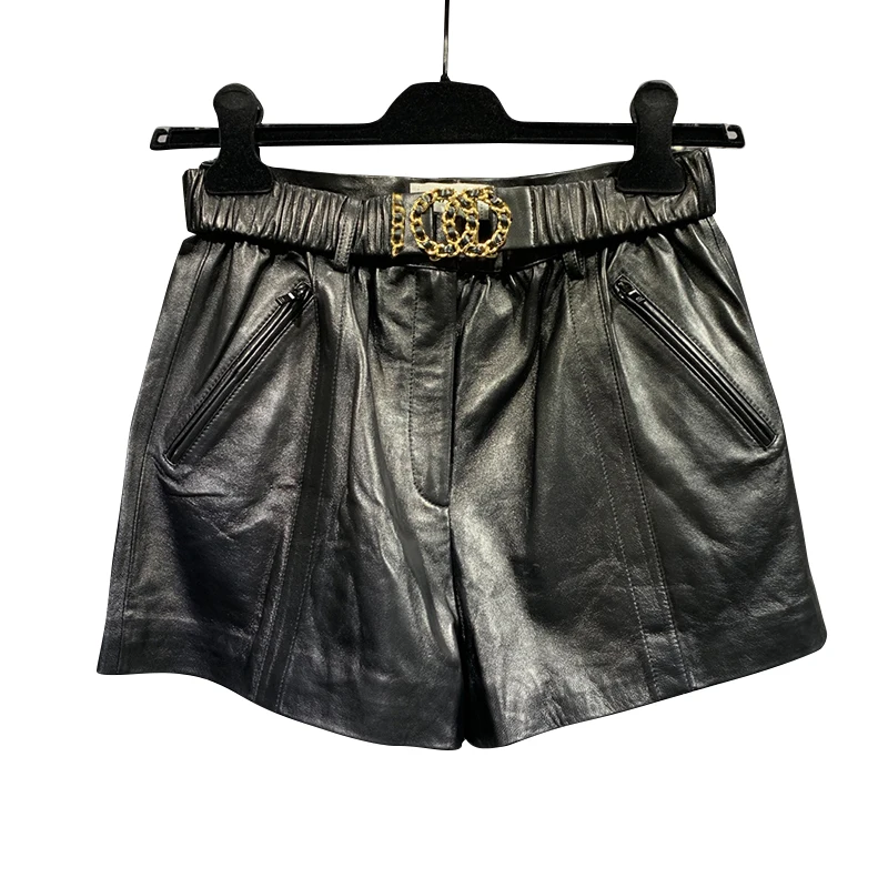 Новинка Осень 2020 lederhosen тонкий с высокой талией и свободный широкими штанинами|Шорты| |