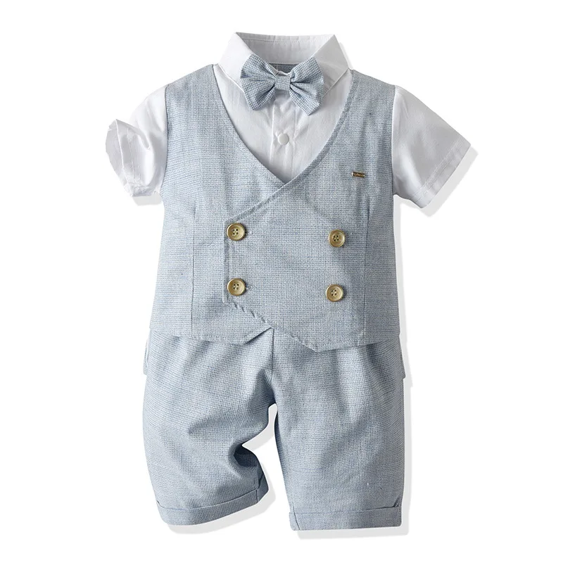 2022 Children Wedding Suit For Boys Kids Summer Gentleman Clothes Set