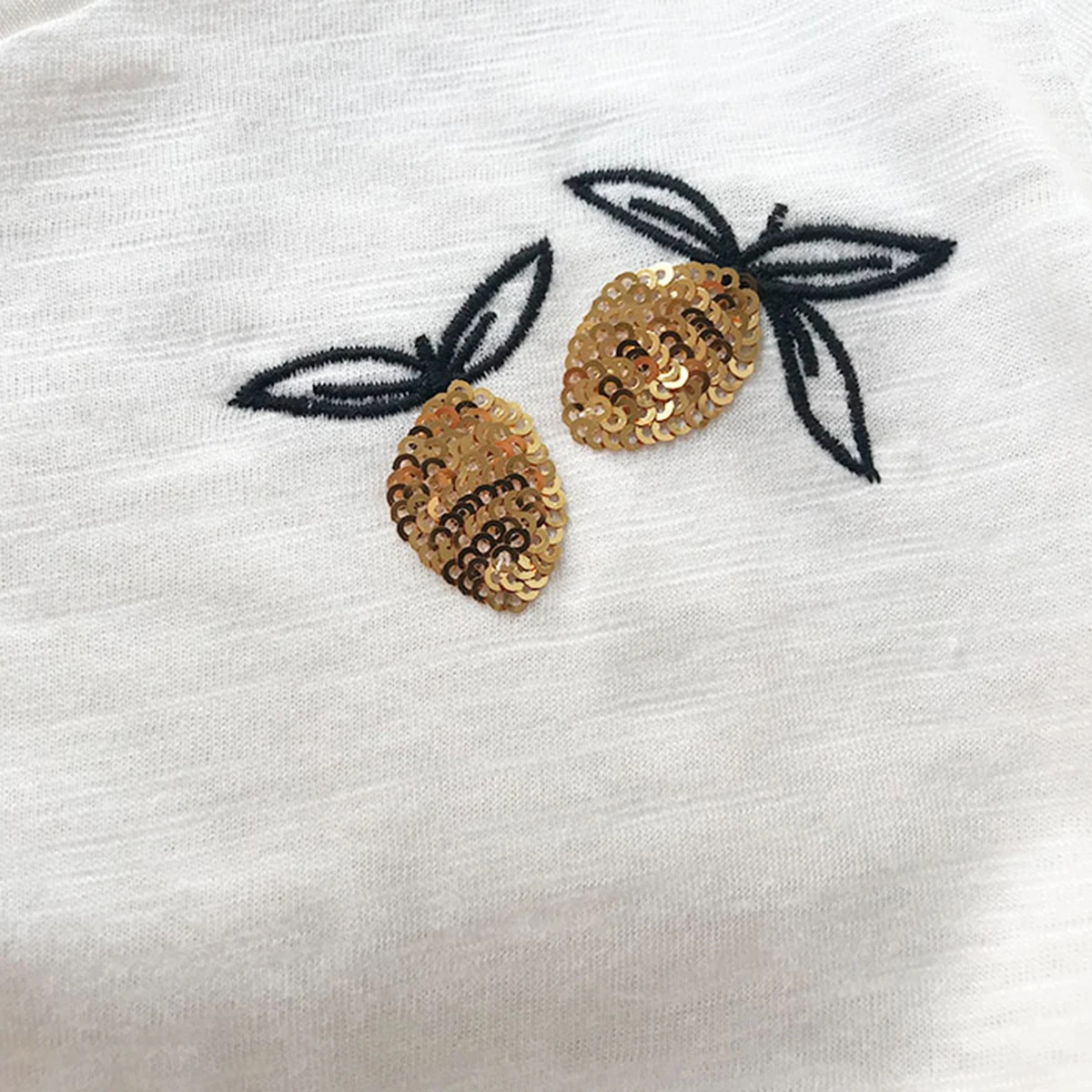 Lemons Embroidery T Shirt Women Summer Short