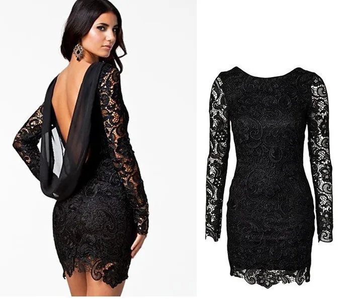 

summer dress new fashion sexy backless vestido de festa curto party prom gown short mini cocktail dresses 2016 long sleeve