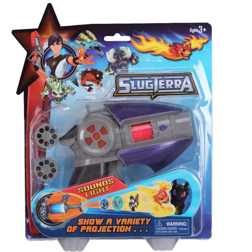 [Funny] 23 см аниме Slugterra звучащий светильник игрушка пистолет дать 1 Slugterra кукла Фигурка как подарки мальчик проекционный пистолет - Цвет: Фиолетовый