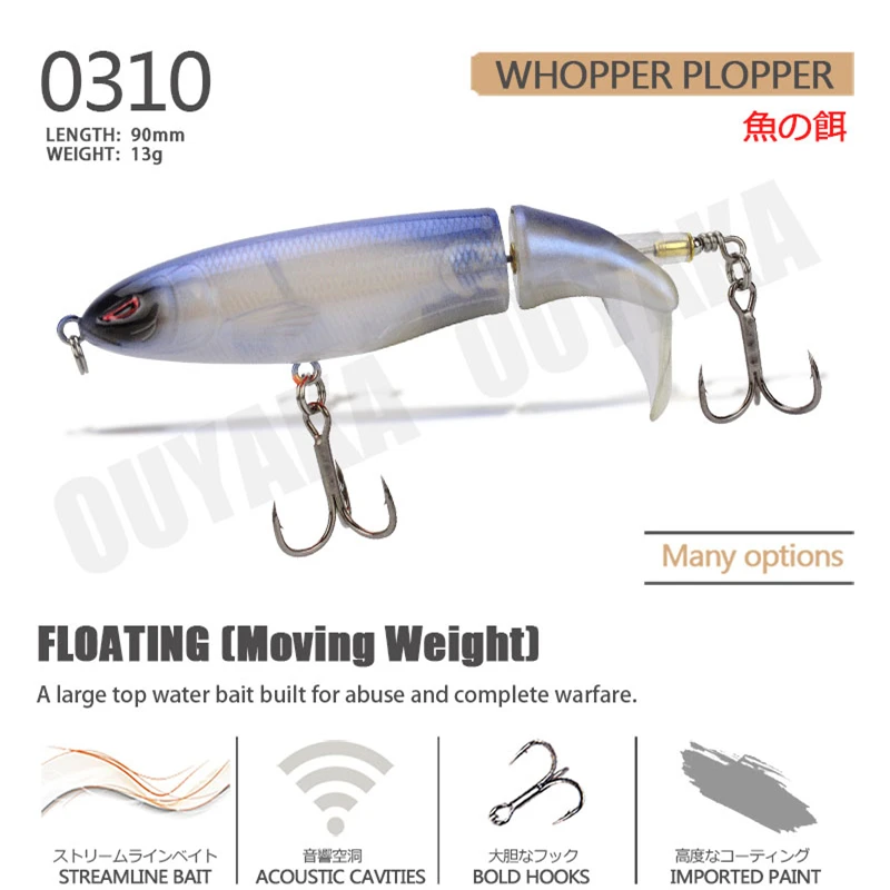 Whopper Plopper Fishing Equipment Lure Isca Artificial Pesca Accesorios Mar  Weights 13g 9cm Baits Floating For Carpe Fish Leurre - AliExpress