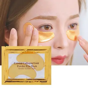 

5Pairs 24k Gold Crystal Collagen Eye Mask Anti Aging/Dark Circles/Puffiness Moisturizing Eye Patch Colageno Gel Eye Pads