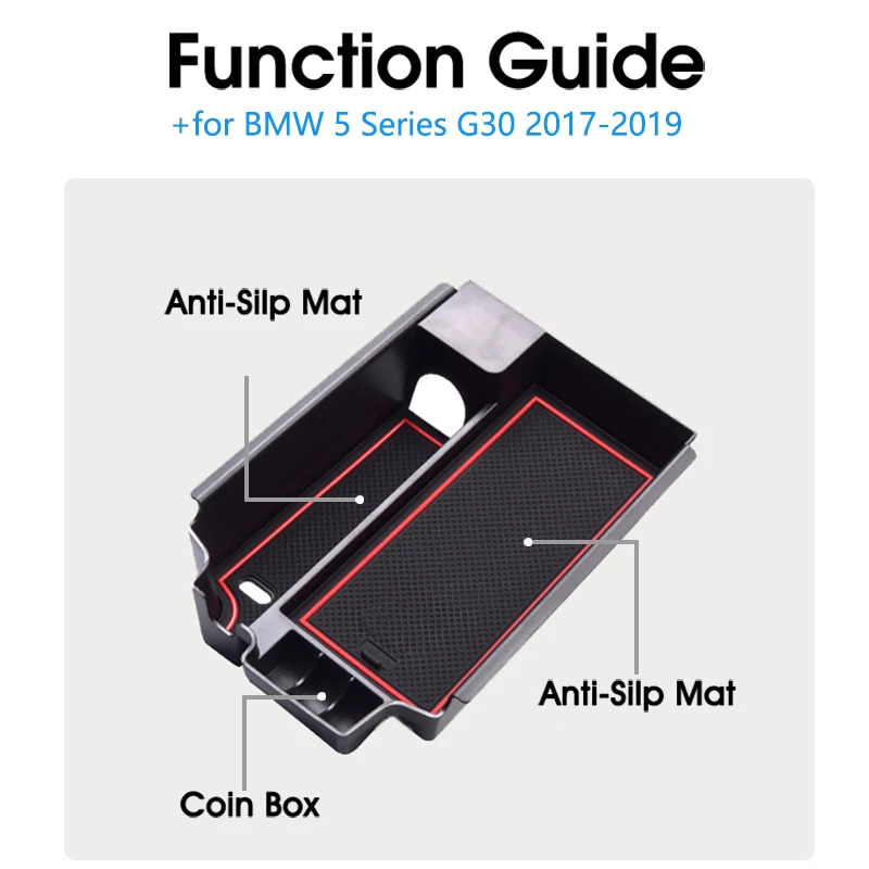 for BMW 5 Series G30 520 530 540 520d 525d 540d G31 M5 M Power 2017 2018 2019 of Armrest Box Storage Car Organizer Accessories