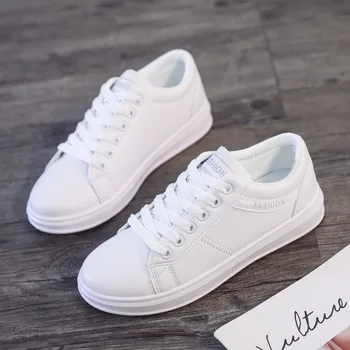 

Classic Casual Shoes Woman Lace-up Trainers Fashion Round Toe Shoes Women Vulcanize Shoes White Sneakers Women Shoes M1124