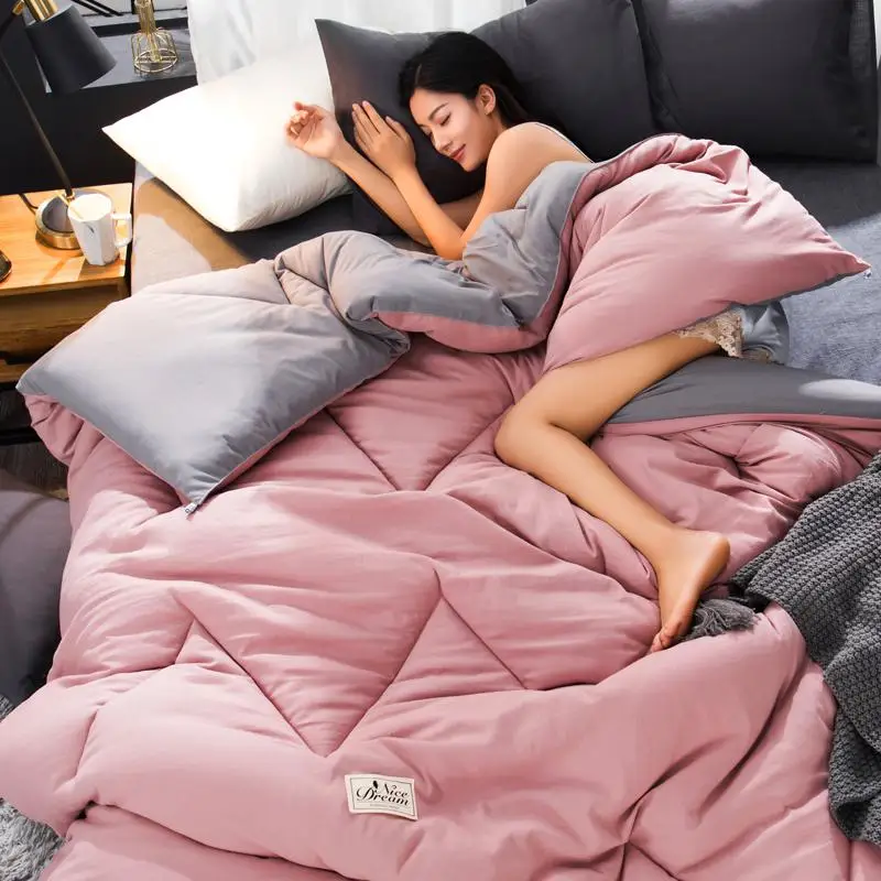 Зимнее теплое одеяло с рукавами, зимнее одеяло для дома, постельные принадлежности, одеяло чистого цвета, сохраняющее тепло, зимнее одеяло с наполнителем - Цвет: Темно-серый