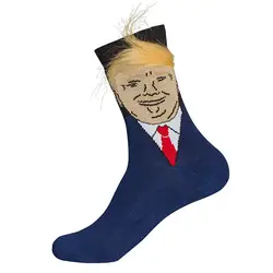 2019 модные Дональд Трамп на резиновой подошве для маленьких детей; носки 3D накладные волосы нескользящих носочков C55