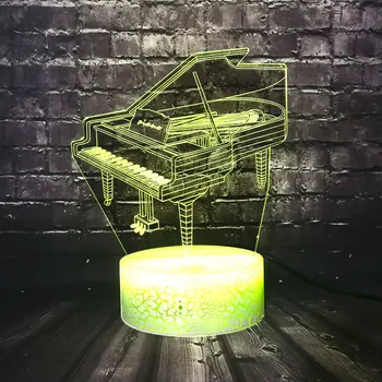 

Free Ship LED Table Lava Music Instrument Piano 3D Lamp 7 Color Bulb Musician lamp Child Bedroom Decoration Elegant Night Light