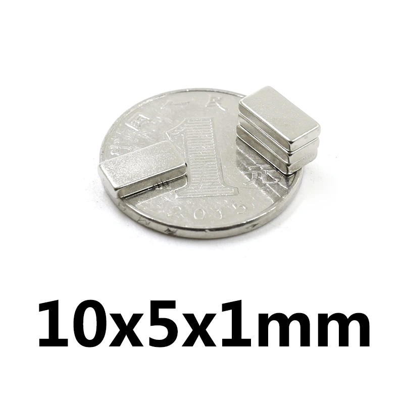 

100/200/300 PCS Square Disc Magnetic Super 10*5*1mm Strong Powerful Neodymium Magnet Block N35 10x5x1mm Permanent Magnets