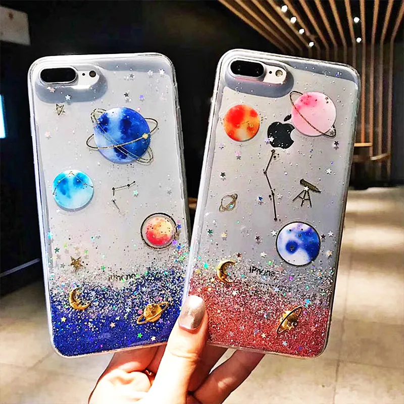 

Glitter Transparent case For iphone 6 7 8 Case cover For iphone 6 Plus 7 Plus 8Plus Case For iphone X XR phone case luxury Cute