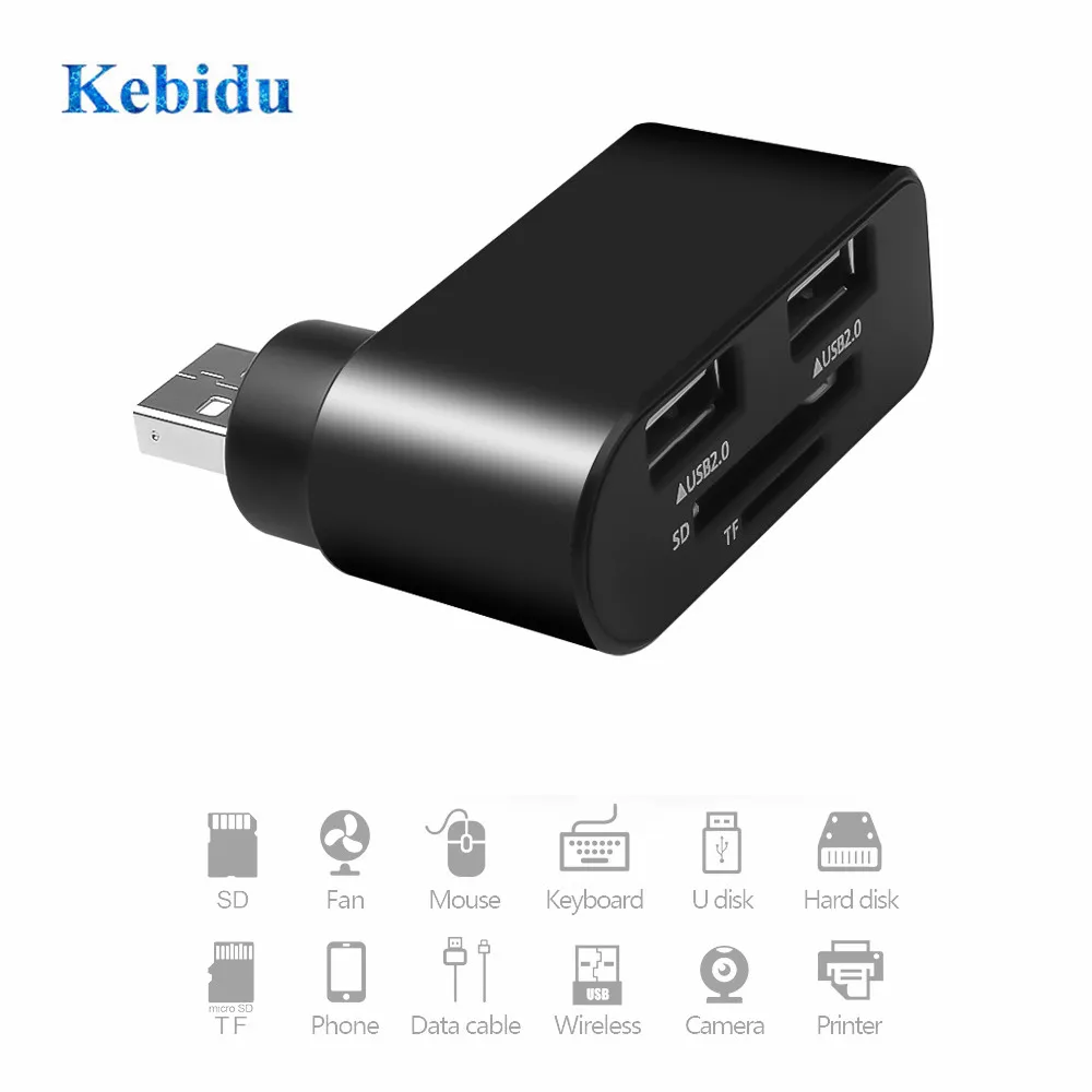 KEBIDU высокоскоростной концентратор USB 2 0 сплиттер интерфейс питания SD TF кардридер
