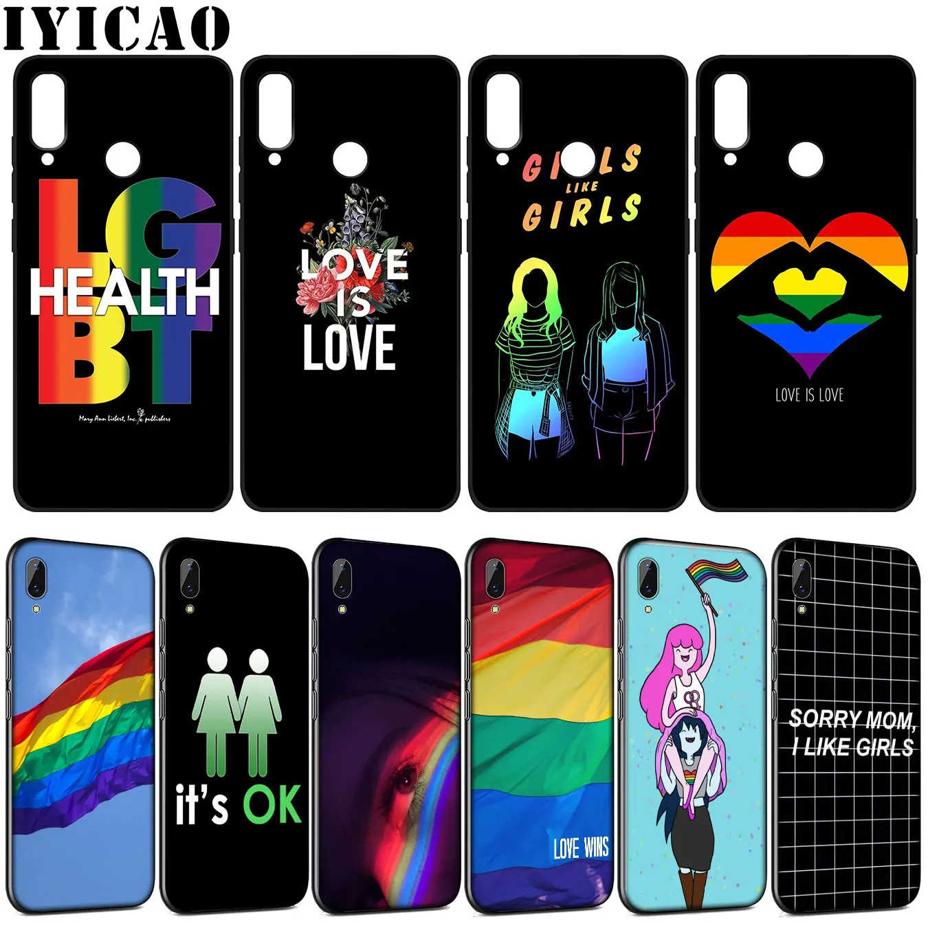 Мягкий силиконовый чехол для лесбиянок ЛГБТ с радужной гордостью Huawei Y9 Y7 Y6 Prime 2019