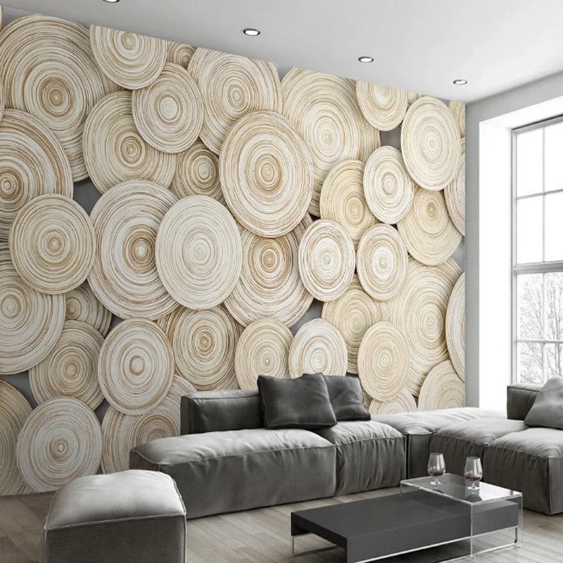 Настенная 3d обои на заказ простая роспись из натурального дерева для гостиной