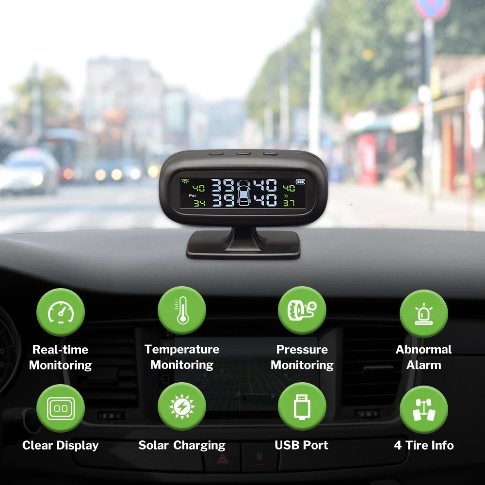 Deelife TPMS солнечный датчик давления в шинах Система мониторинга шины Внешний