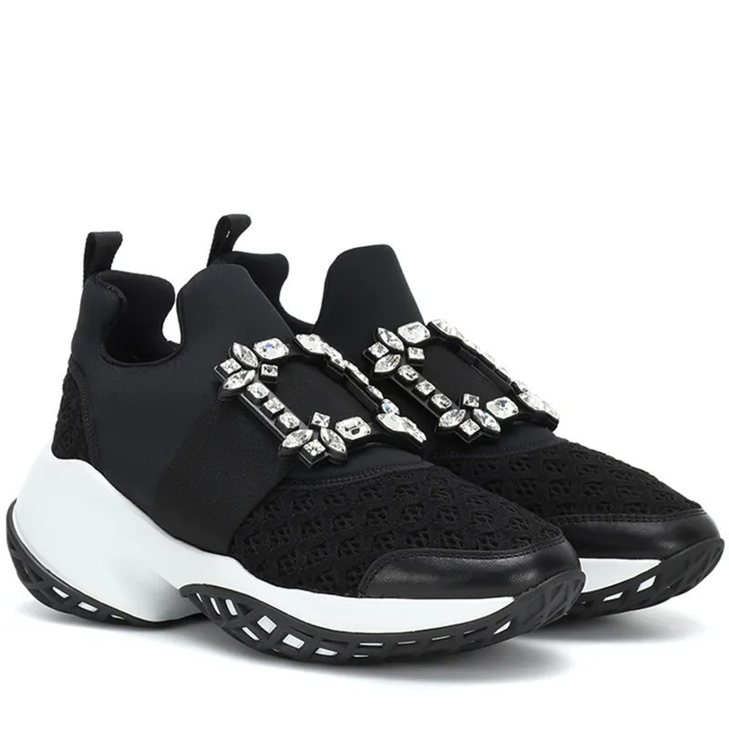 Новинка; сетчатые криперы; кроссовки; Mulheres Sapatos Casuais Sapatos de Plataforma Fundo Grosso Strass Tenis Femini