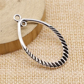 

4pcs 26x43mm Charm Earrings Connection For Jewelry Making Antique Bronze Color Antique Silver Plated Earrings Charm