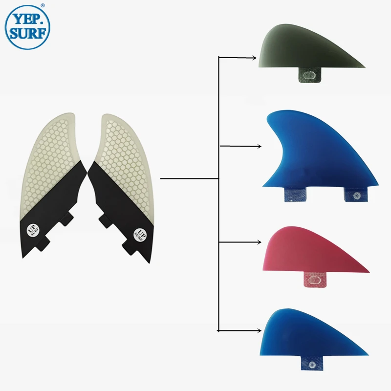 Double Tabs Surfboard Fin Keel fins with Knubster Centre Kneel Fin Honeycomb Fibreglass Surf Fin Quilhas Surf Double Takeel Fins