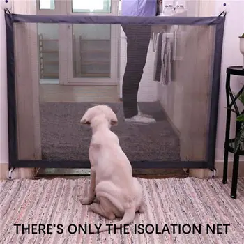 

Pets Dog Cat Baby Safety Gate Mesh Fence Portable Guard Net Stairs Doors Dog net folding dog isolation fence