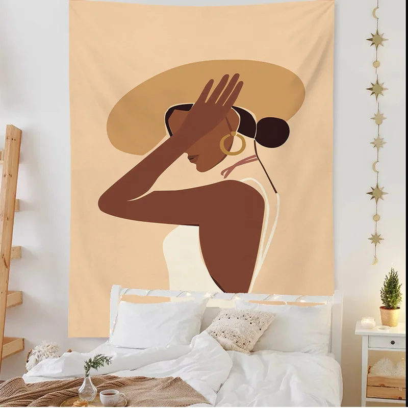 

Abstract Woman Tapestry Wall Hanging Molandi Floal Background Wall Cloth Tapestries Home Decoration Wall Carprt Blanket Homeware