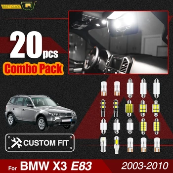 

Xukey Car Interior Lights Set For BMW X3 E83 2003-2010 Dome Map LED Kit License Plate Back Up Lamps ERROR FREE Pure White