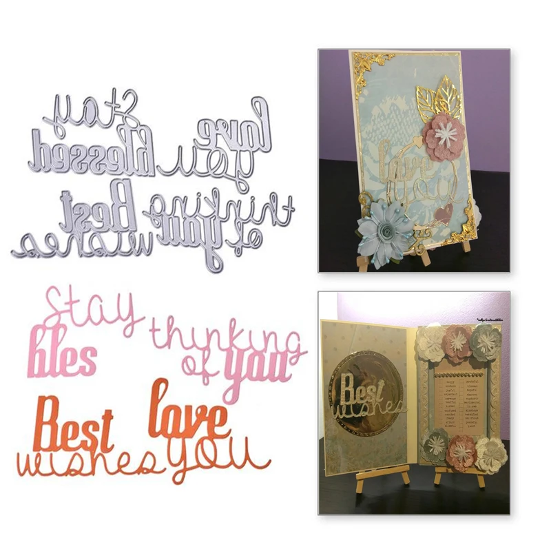 YaMinSanNiO Greetings Letters Metal Cutting Dies Paper Craft Word For Scrapbooking Card Album 