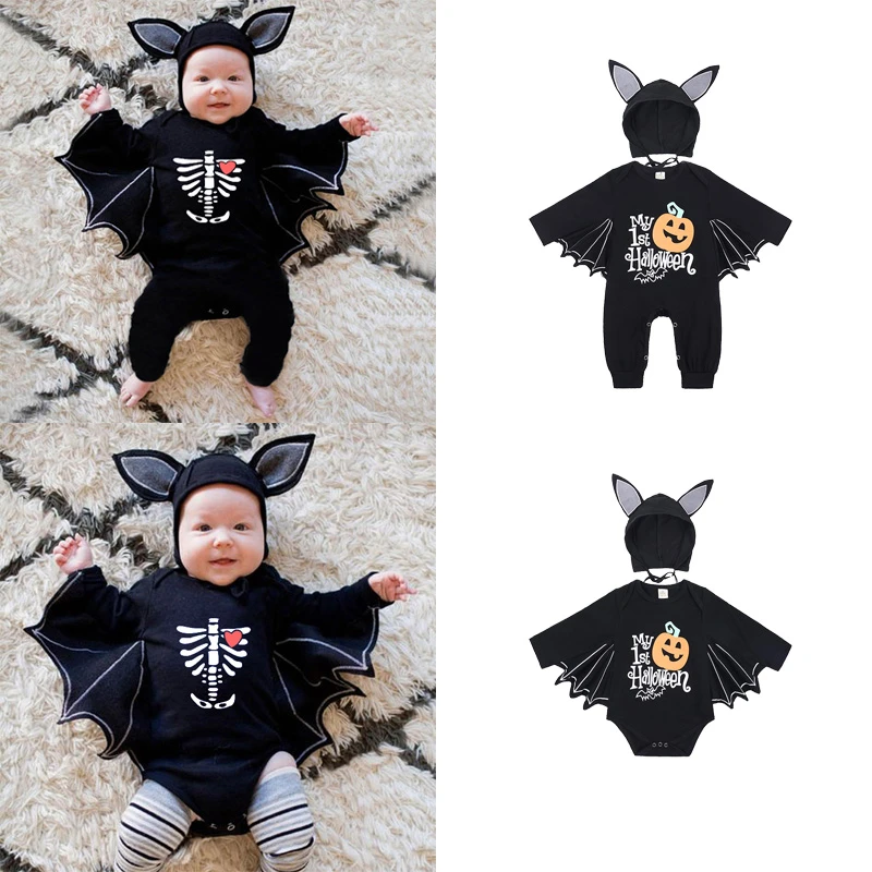 Necesitar pausa cortesía Disfraz de Halloween para bebé recién nacido, mono de esqueleto, conjunto  de mono + sombrero, Mono para niño, 2 uds.|Peleles| - AliExpress