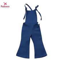 Pudcoco/брендовые Детские джинсы для маленьких девочек; комбинезон на лямках; комбинезоны; синие джинсовые комбинезоны; одежда для подвижных игр;