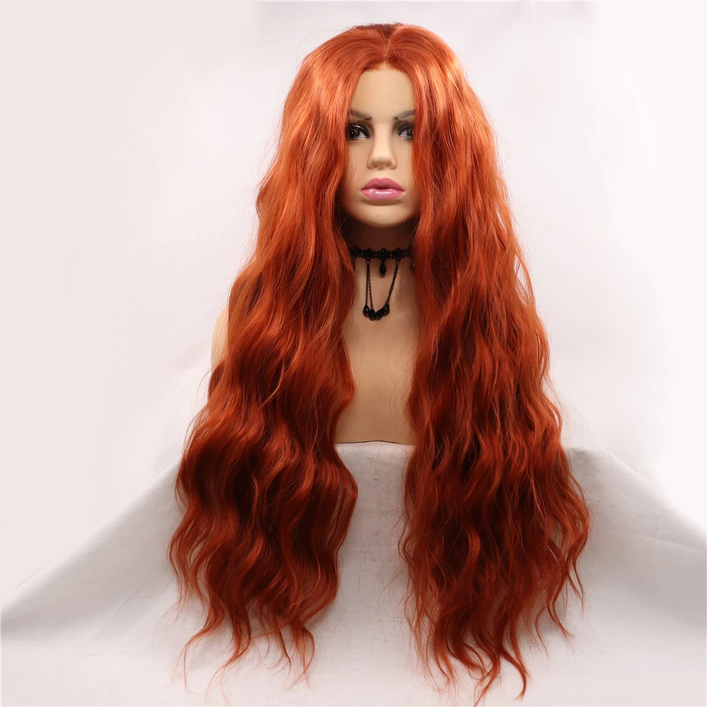 

Long Wavy Middle Part Synthetic Lace Front Wig for Black Women Long Red Brown Wig Women's Cosplay Wigs