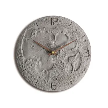 

Nordic Ins 3D Wall Clock Modern Design Gary Luxury Wall Watch Living Room Luminous Creative Moon Cement Clocks Wall Home Decor