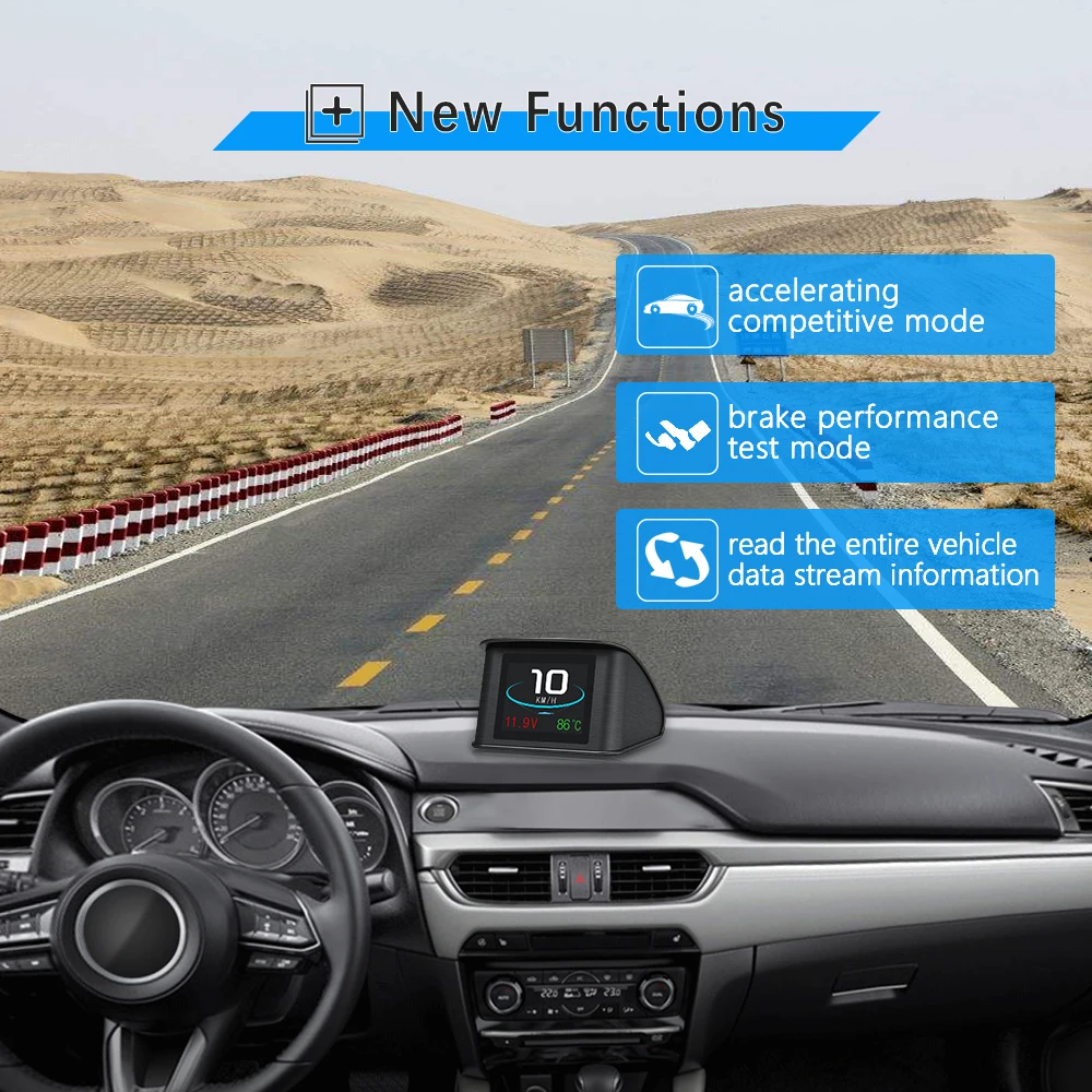 Дисплей на лобовое стекло HUD P10 проектор инструментов OBD2 Цифровой Автомобильный
