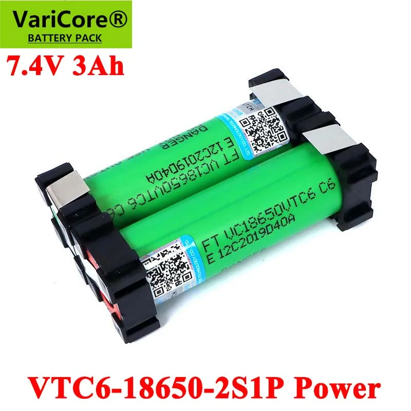 VariCore 5V/7 4 V 18650 VTC6 2S1P 3000 мА/ч 20 ампер для беспроводной шуруповерт батареи DIY