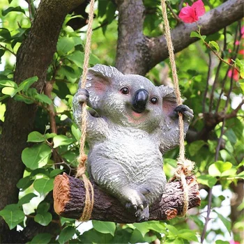 

New 1/pcs Garden Yard Decoration Simulation Koala Panda Statue Animals Sculpture Resin Crafts Home Decoration Ornament