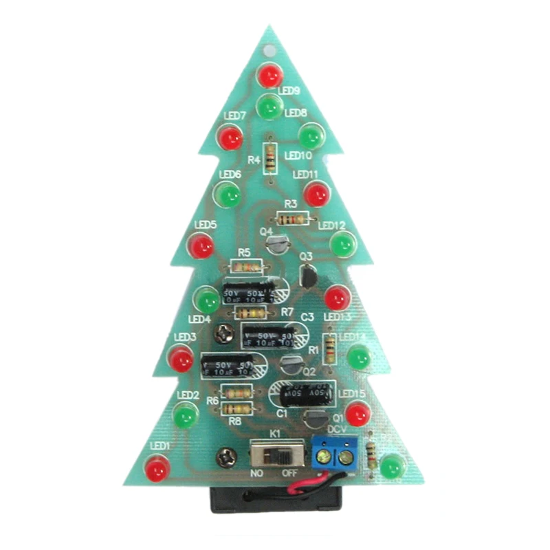 

Christmas tree led flashing lights water lights electronic technology small DIY production of small invention puzzle Kit Spare