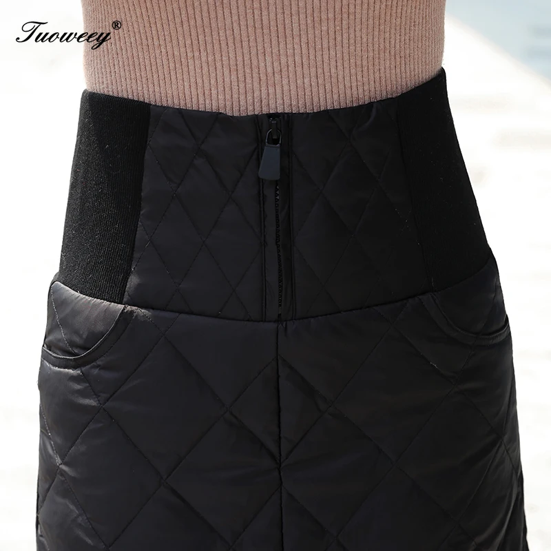 4XL,, хлопковая юбка для женщин, зимняя, размера плюс, длина до середины икры, карман, тонкая юбка, длинная, толстая, теплая, высокая талия, женские юбки