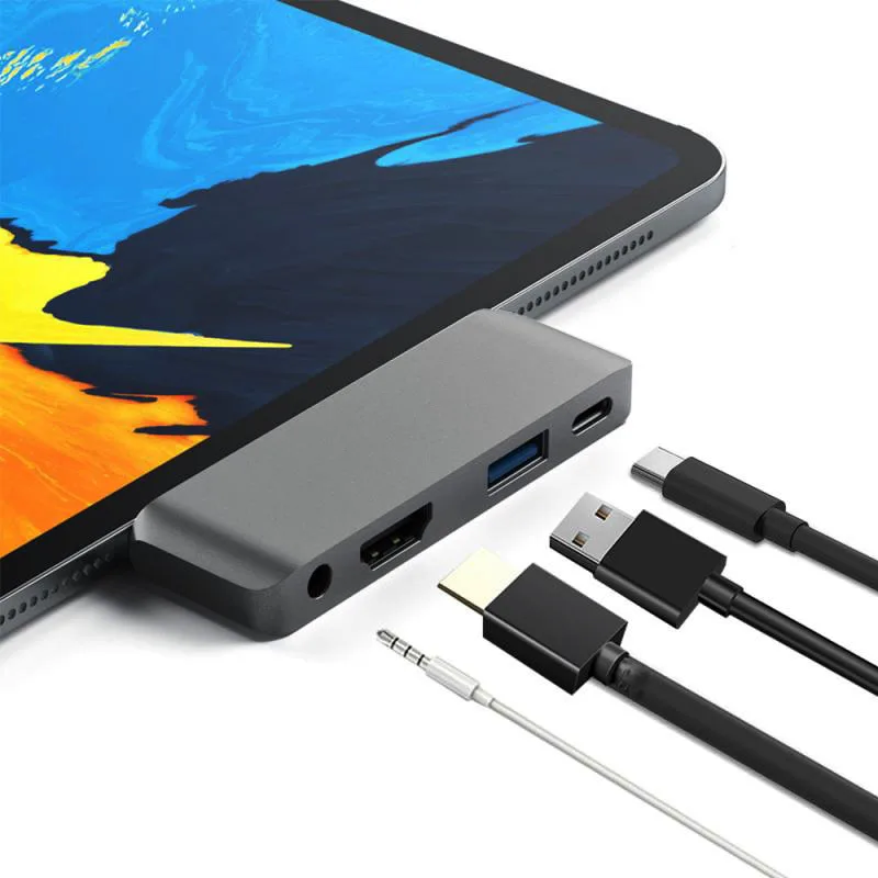 

USB C Hub HUB Type C Dock Station USBC to 4K HDMI USB3.0 3.5mm Audio port DP Power Delivery Port for MacBook Pro Samsung Huawei