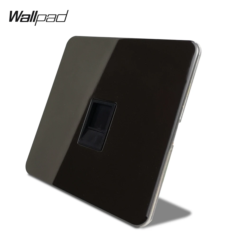 Wallpad черный никель один ПК интернет компьютерный порт RJ45 розетка для передачи