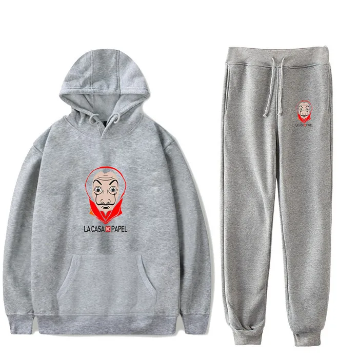 Style1 Дом Бумаги Dali Косплей Костюм ла Каса лицо унисекс толстовка с капюшоном топы брюки ремень набор Salvador Dali униформа - Цвет: Style1