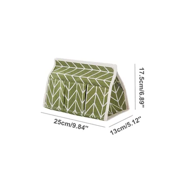 

New Multifunction 6 Pocket Cotton Linen Tissue Box Waterproof Storage Bag Home Office Desktop Organizer Glasses Pouch Home Decor