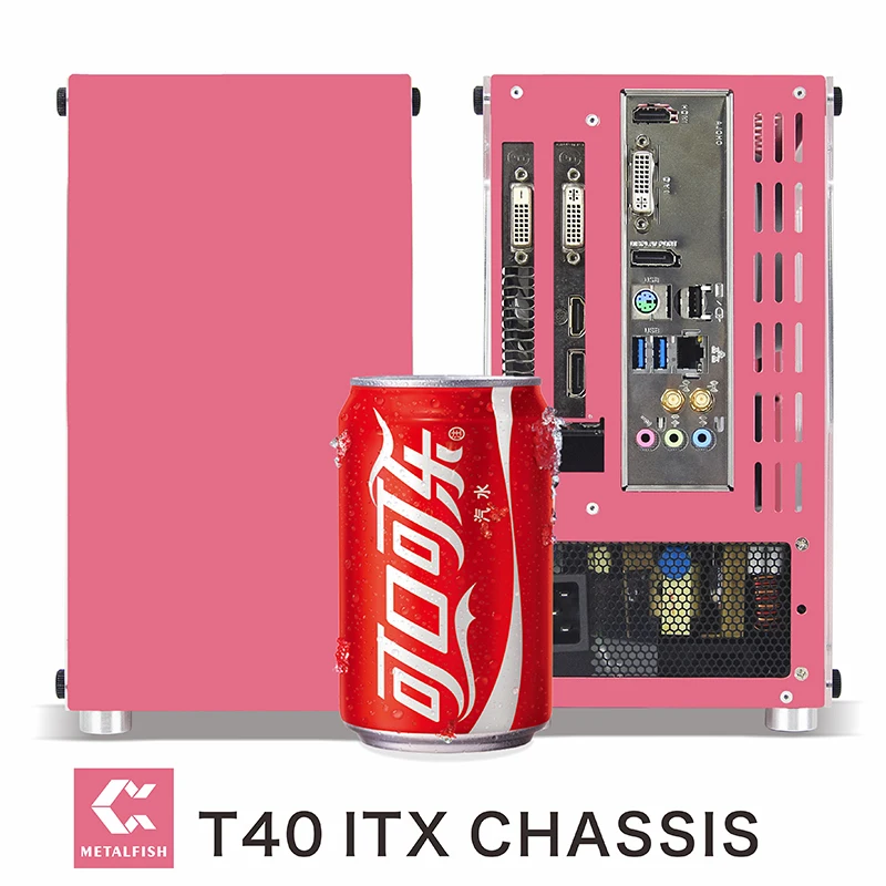 US $97.38 METALFISH T40 A4 MiniITX case gaming computer white chassis Mini PC computer transpare case USB30 Pinkblue small SFX chassis