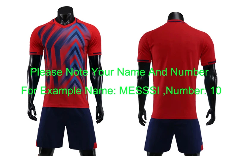 Red Custom Price Детские футбольные майки для взрослых, футбольные комплекты для мужчин, детские футбольные майки для мальчиков с коротким рукавом, Футбольная Униформа для тренировок, спортивные костюмы - Цвет: Red Custom Price