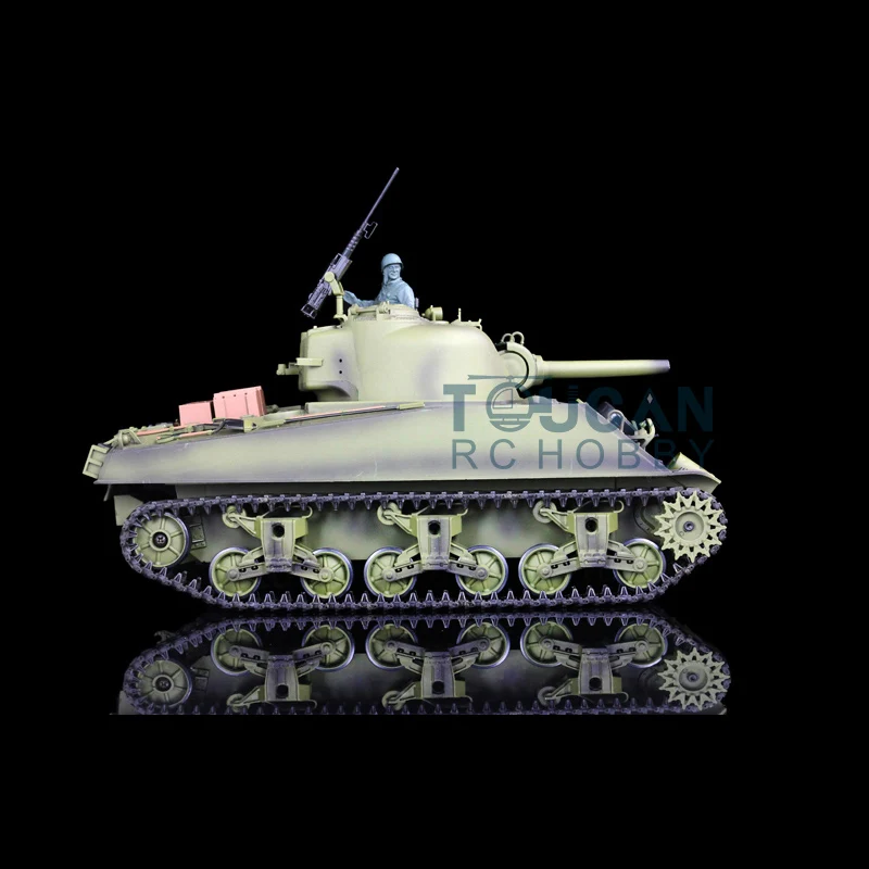 2.4G Heng Long 1/16 Scale 7.0 Plastic Version M4A3 Sherman RTR Radio-Controlled Tank Model 3898 TH17665-SMT4