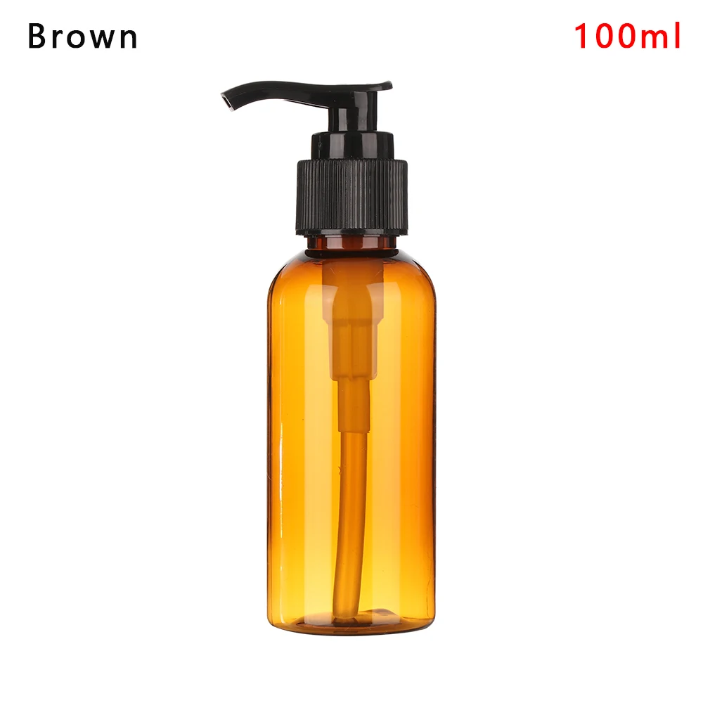100ml Brown 100/200/300 ml прозрачный пены бутылка для жидкого мыла, пена розлива точек шампунь лосьона гель для душа бутылки для лосьона - Цвет: 100ml Brown