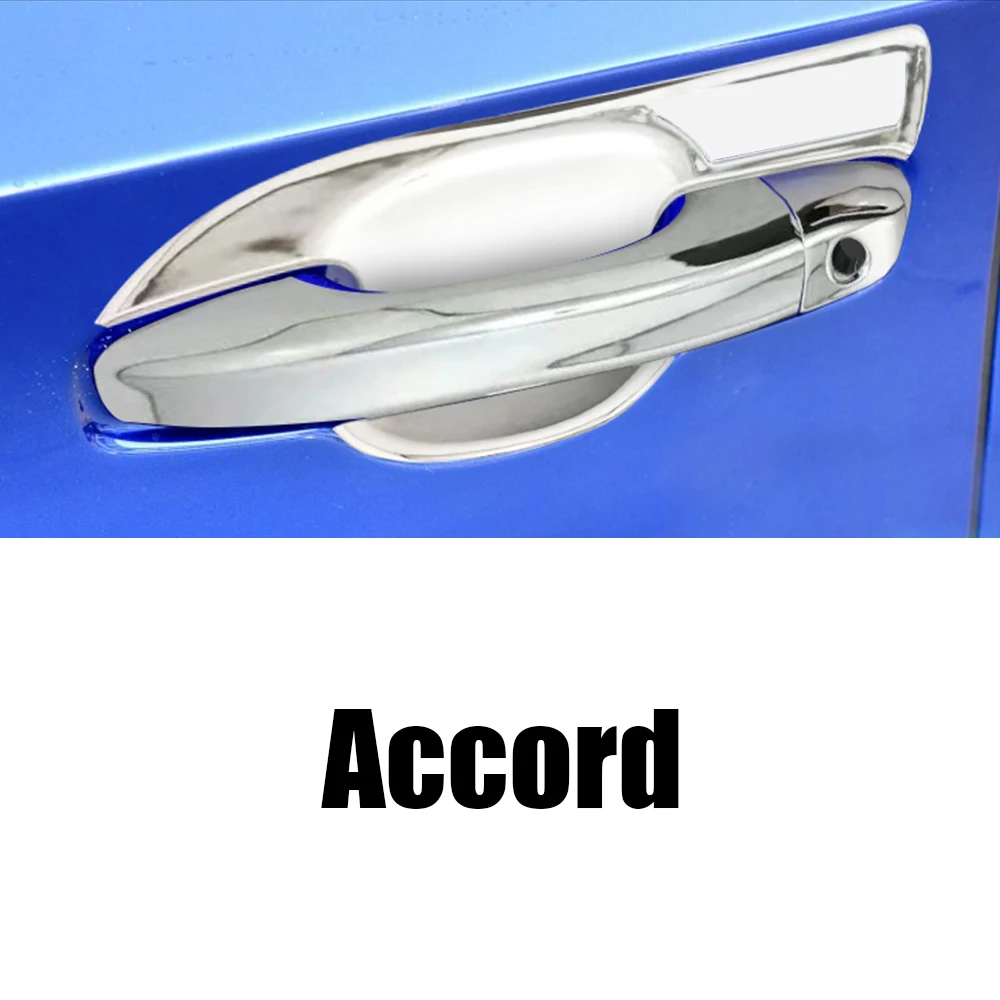 4 шт. автомобильные дверные накладки на запястье для Honda Accord 10 10th Авто хромированные дверные ручки чаши наклейки автомобильный Стайлинг