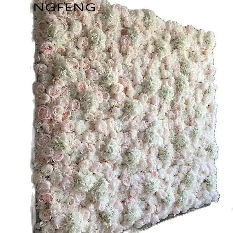 Artificial Silk Hydrangea Rose 3D Flower Wall Panels Wedding Party Backdrop Decoration Stage Arch Pink 24pcs/Lot TONGFENG