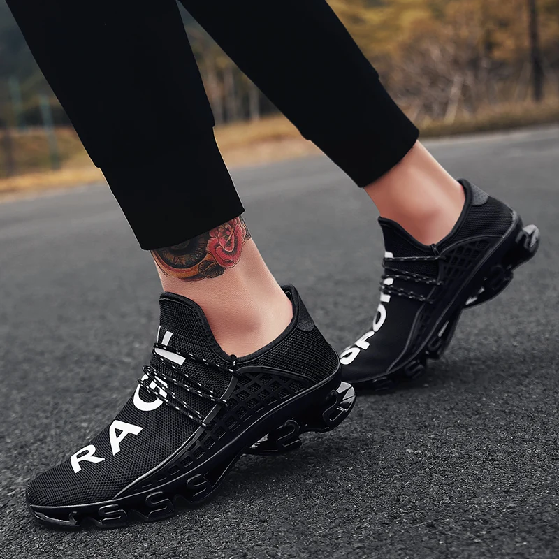 Mlcriyg/Новая мужская обувь для бега в Корейском стиле; стильная весенняя обувь; нескользящая легкая дышащая Спортивная обувь; Zapatos; черный цвет