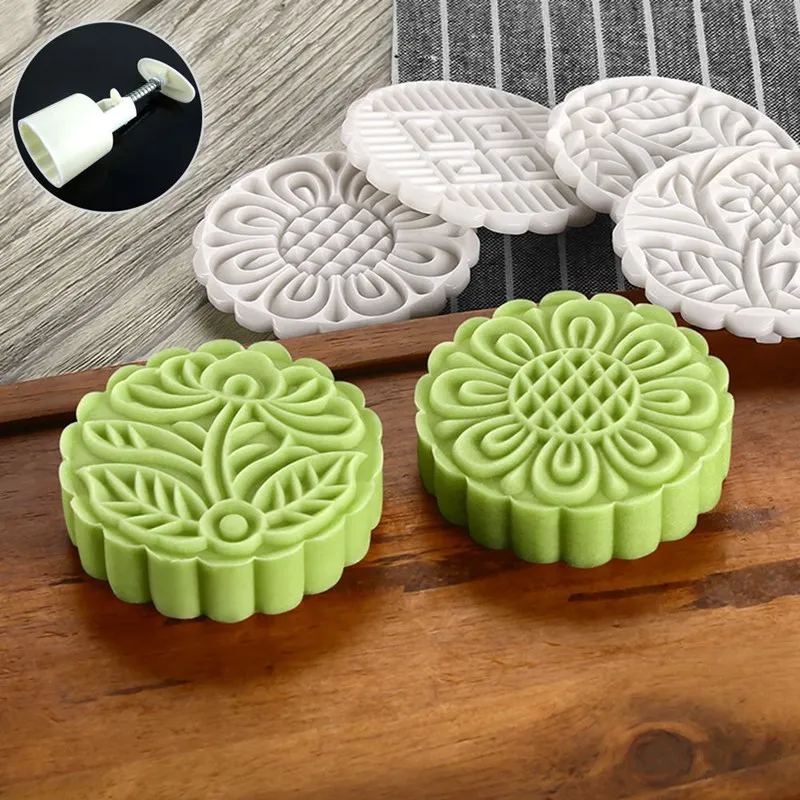 10 шт./компл. цветок Лунный пряник пресс-форм DIY ручной Давление Fondant (сахарная) для