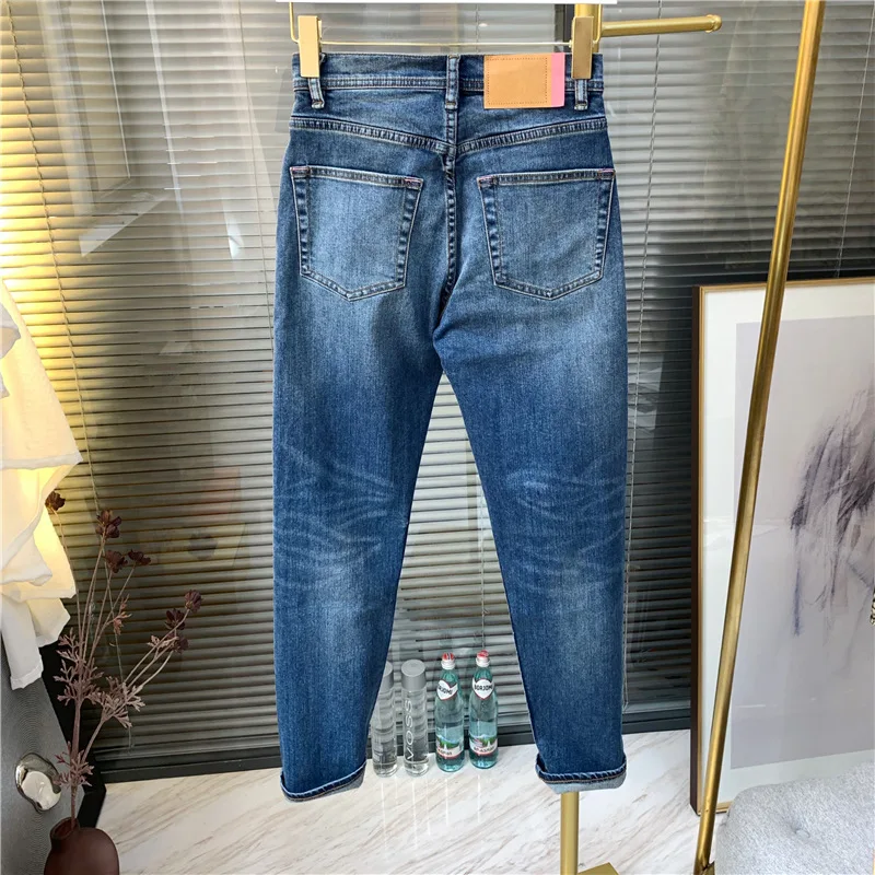 Женские брюки осенние и зимние джинсы с высокой талией