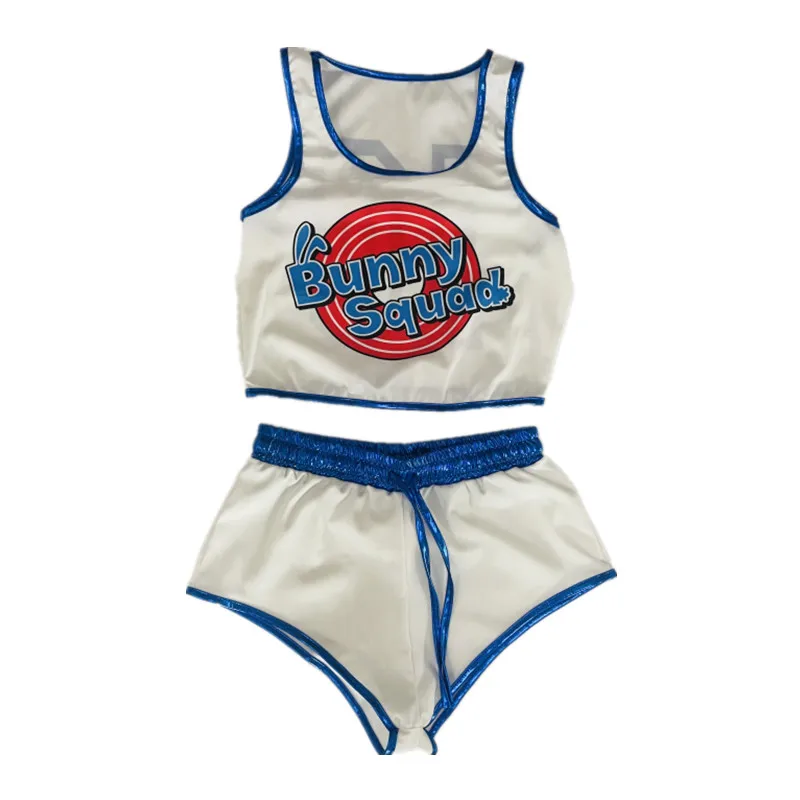 Space Lola Bunny Rabbit Cosplay Costume Rabbit Bunny Jam Costumes Women Girls Halloween Party Clothes Tops Shorts Outfit Set