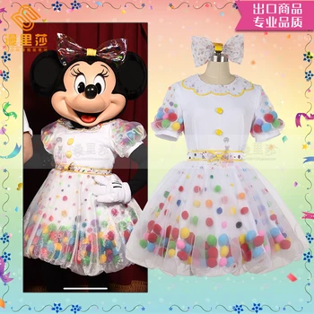 

2019 New Minnie Halloween Colorful Suit Cosplay Costume Anime Minnie Mascot Cos Lovely Dress H