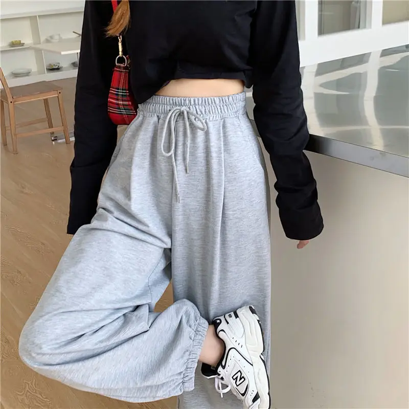 

Gray Sweatpants for Women 2021 Autumn New Baggy Fashion Oversize Sports Pants Balck Trousers woman pant Joggers Streetwear